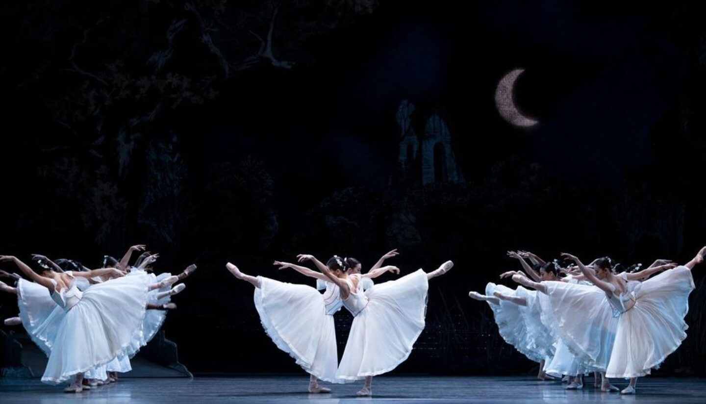 Pacific Northwest Ballet dancers in white.