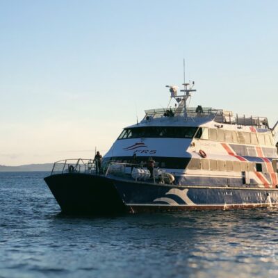 The clipper boat during the summer.