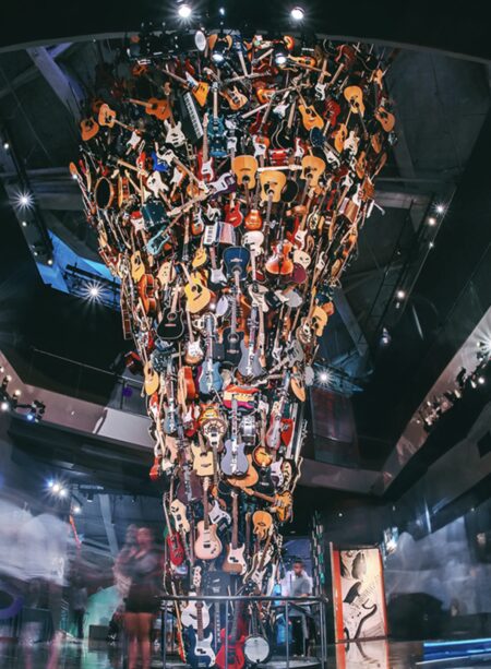 Museum of Pop Culture guitars sculpture.