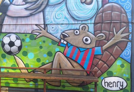Henry Art Mural soccer beaver Seattle